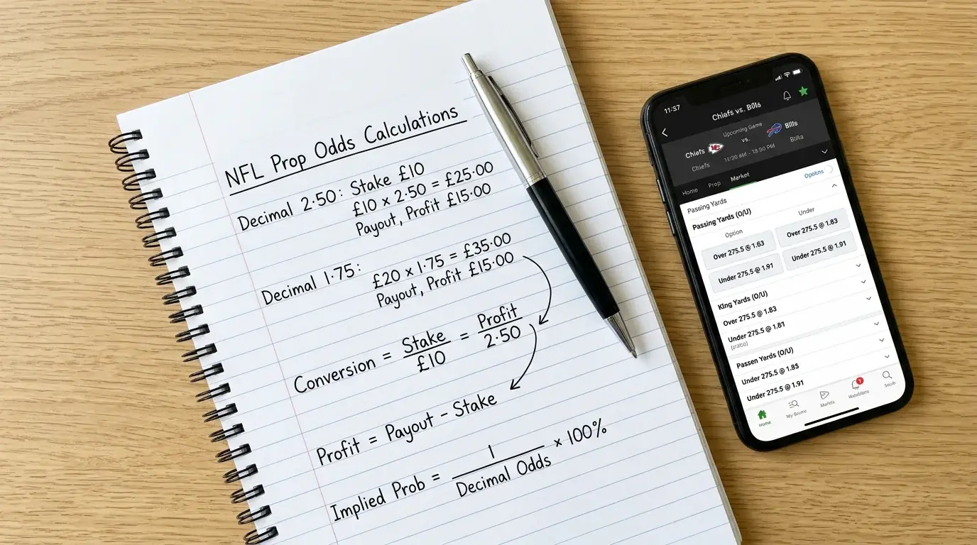 NFL prop odds in decimal format explained for UK punters